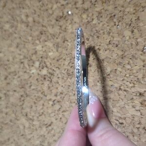 Sterling silver petite rhinestone bangle bracelet ALE S925 marked